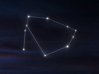 Wall Mural - ophiuchus constellation in the night sky. stars are connected by lines. astrological image.