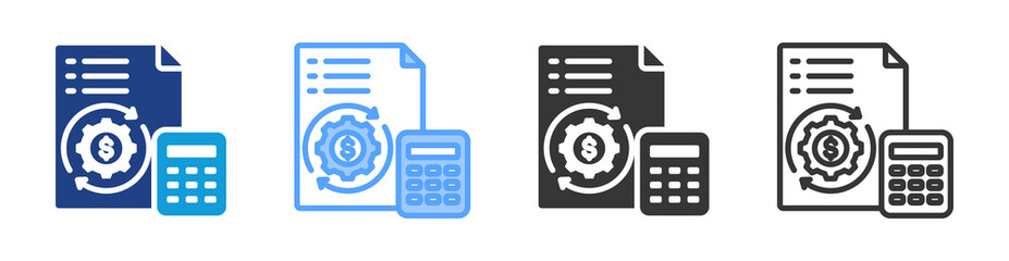 Poster - Cost Accounting icon set multiple style collection
