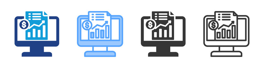 Poster - Financial Information icon set multiple style collection