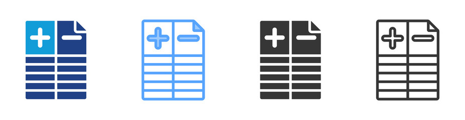 Poster - Double Entry icon set multiple style collection