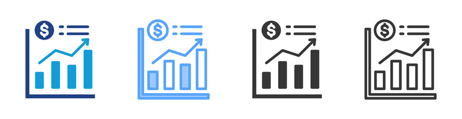 Poster - Economic icon set multiple style collection
