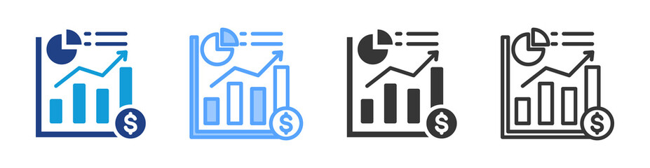 Poster - Business icon set multiple style collection