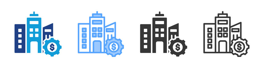 Poster - Carporation icon set multiple style collection