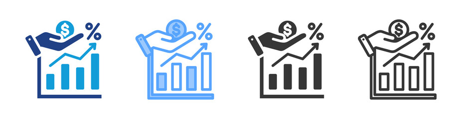 Poster - Creditor icon set multiple style collection