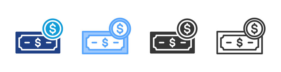 Poster - Money icon set multiple style collection