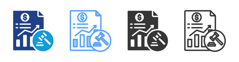 Poster - Forensic Accounting icon set multiple style collection