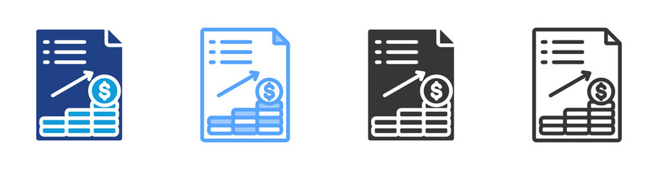 Poster - Income Statement icon set multiple style collection