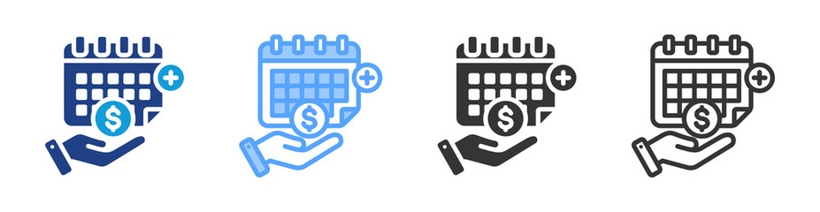 Poster - Longterm Debt icon set multiple style collection