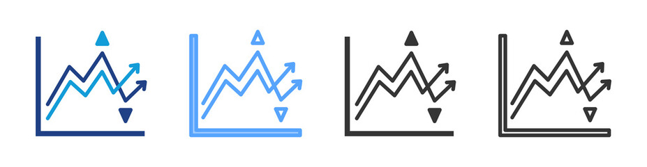 Poster - Stocks icon set multiple style collection