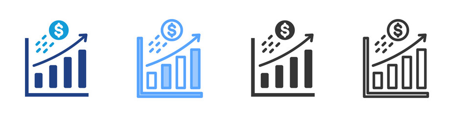 Poster - Profitability icon set multiple style collection