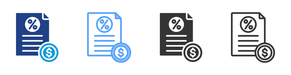 Poster - Tax icon set multiple style collection
