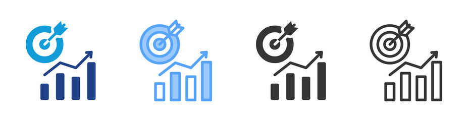 Poster - Business Goal icon set multiple style collection