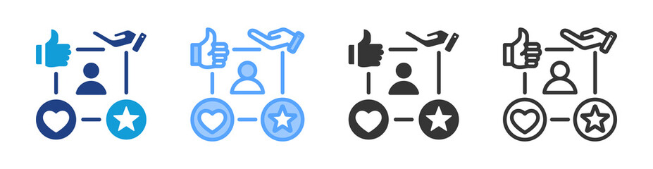 Poster - Customer Loyalty icon set multiple style collection