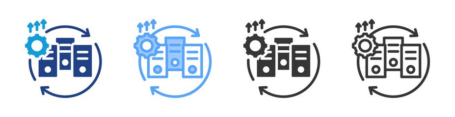 Poster - Modernization icon set multiple style collection