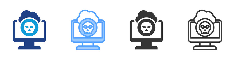 Poster - Cyber Attack icon set multiple style collection