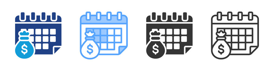 Poster - Monthly Salary icon set multiple style collection