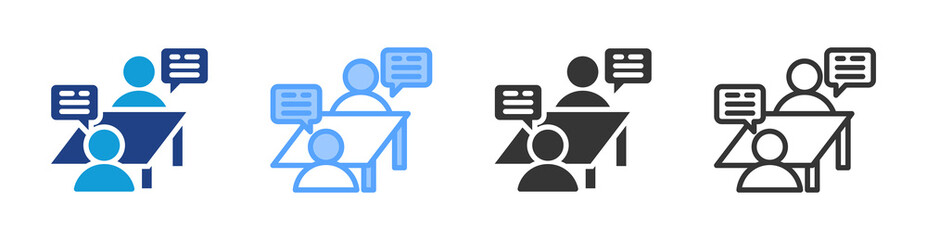 Poster - Job Interview icon set multiple style collection