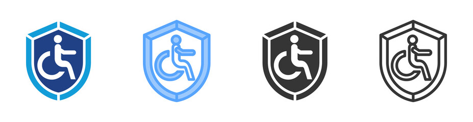 Poster - Disability Insurance icon set multiple style collection