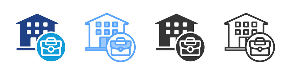 Poster - Company Dormitory icon set multiple style collection