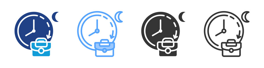 Poster - Overtime icon set multiple style collection