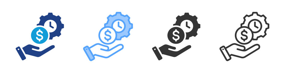 Poster - Gig Economy icon set multiple style collection