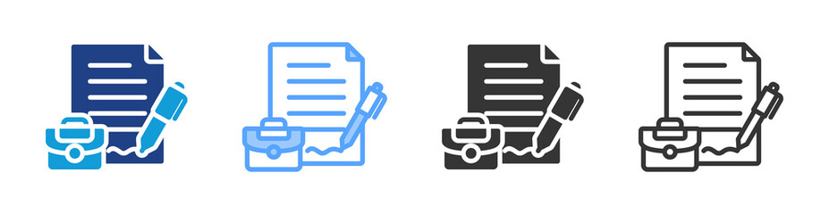 Poster - Contract icon set multiple style collection