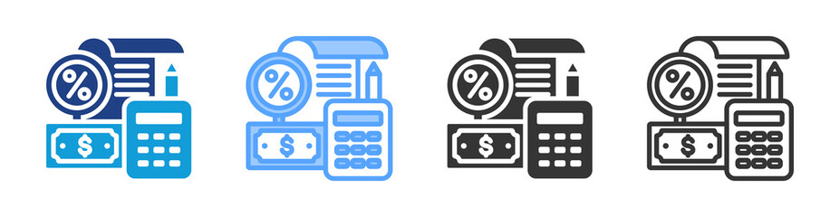 Poster - Tax Accounting icon set multiple style collection