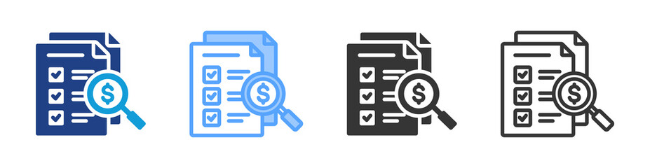 Poster - Auditing icon set multiple style collection