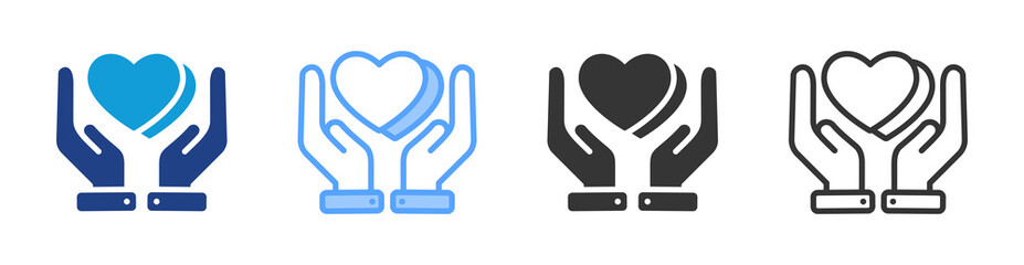 Poster - Charity icon set multiple style collection