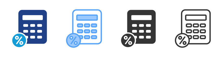 Poster - Calculation icon set multiple style collection