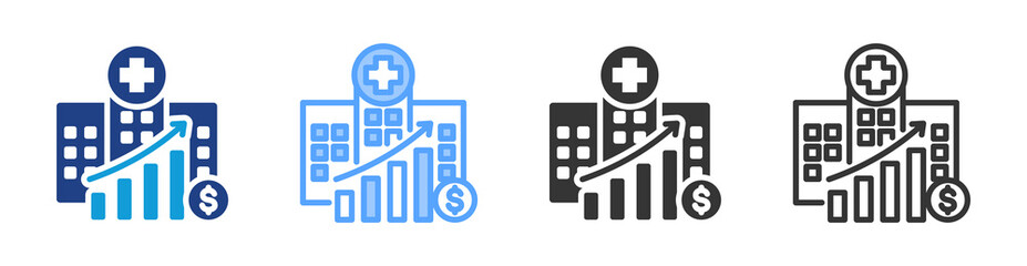 Poster - Revenue icon set multiple style collection