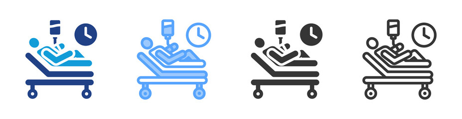 Poster - Inpatient icon set multiple style collection
