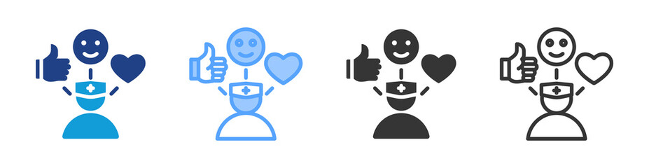 Poster - Positive Attitude icon set multiple style collection