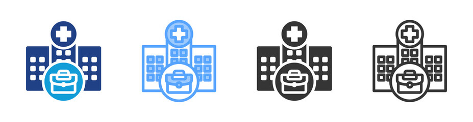 Poster - Hospital Employment icon set multiple style collection
