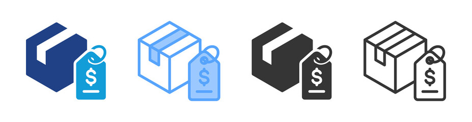 Poster - Price icon set multiple style collection