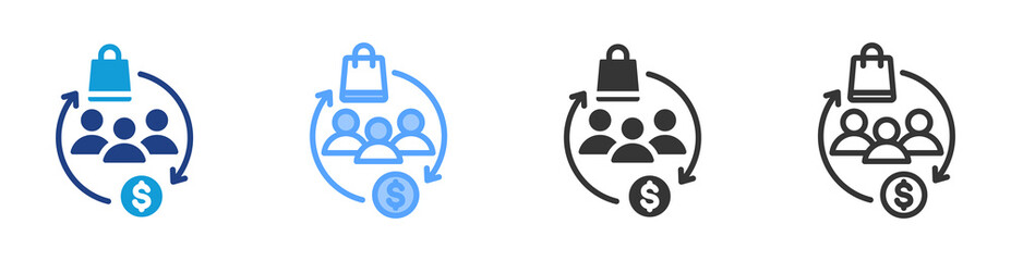 Poster - Customer icon set multiple style collection