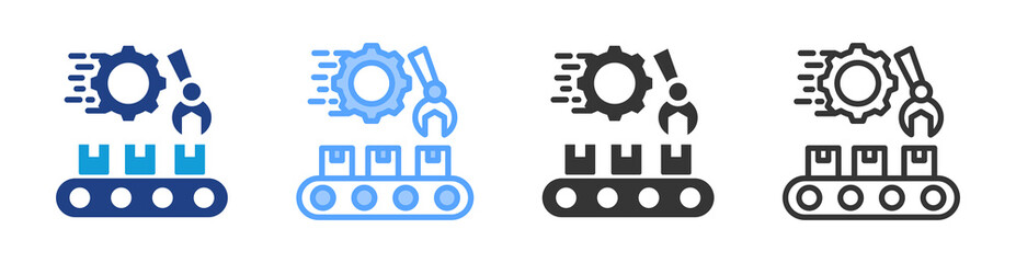 Poster - Manufacturing icon set multiple style collection