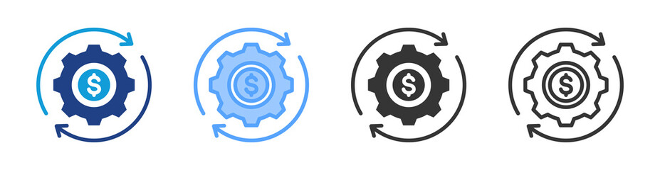 Aufkleber - Cost icon set multiple style collection