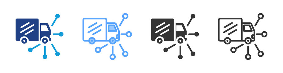 Poster - Distribution icon set multiple style collection