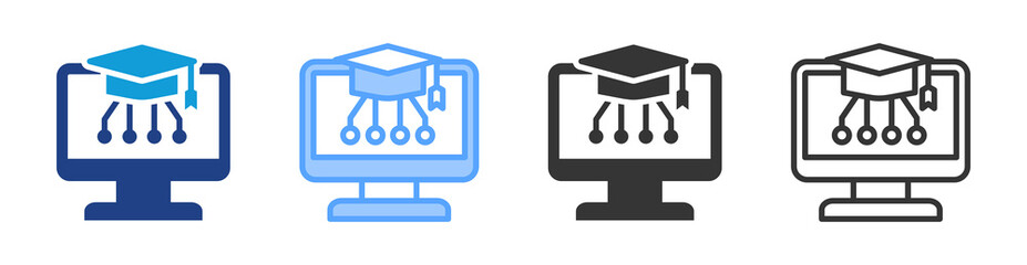 Poster - Edtech icon set multiple style collection