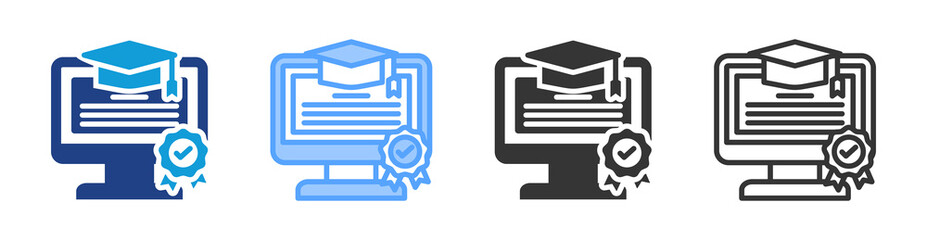 Poster - Accreditation icon set multiple style collection
