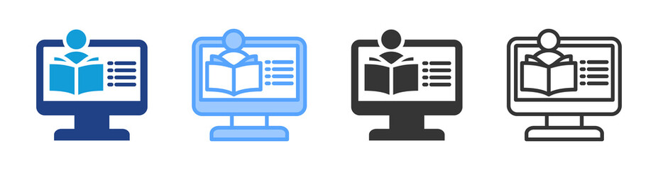 Poster - Lesson icon set multiple style collection