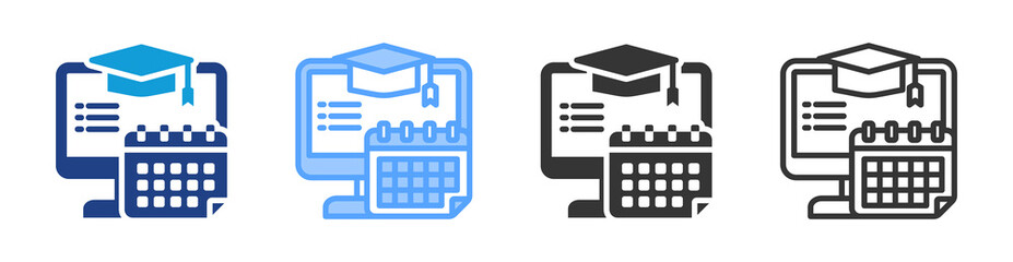 Poster - Curriculum icon set multiple style collection