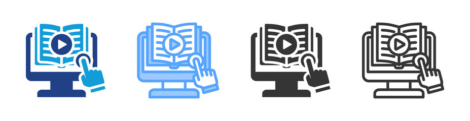 Poster - Interactive Learning icon set multiple style collection
