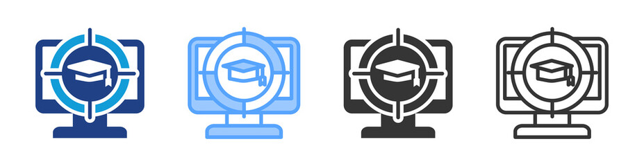 Poster - Educational Goal icon set multiple style collection