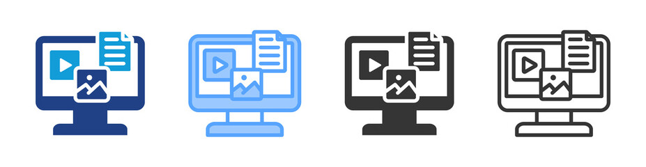 Poster - Content icon set multiple style collection