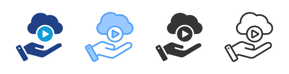 Poster - Streaming Service icon set multiple style collection