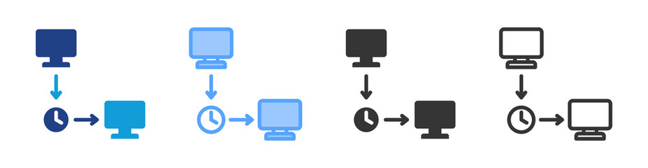 Fototapete - Latency icon set multiple style collection