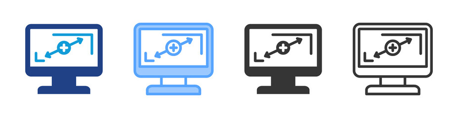 Poster - Resolution icon set multiple style collection