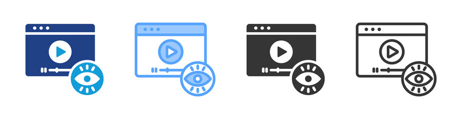 Poster - Free Video icon set multiple style collection